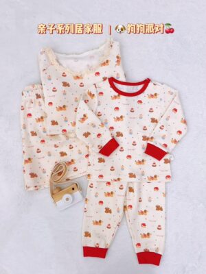 y1764 - Adult Padded And Kids Long-Sleeves Pajamas Set - Image 45