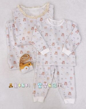 y1764 - Adult Padded And Kids Long-Sleeves Pajamas Set - Image 47