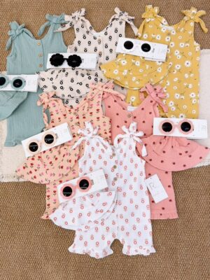 y1768 - RZ Baby Girl 3 in 1 With Hat Set - 图片 1