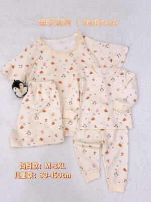 y1764 - Adult Padded And Kids Long-Sleeves Pajamas Set - Image 21