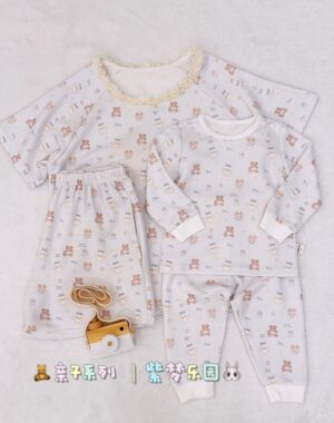 y1764 - Adult Padded And Kids Long-Sleeves Pajamas Set - Image 24