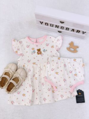 y1805 - COT Baby Girl Flying-sleeves Dress - 图片 3