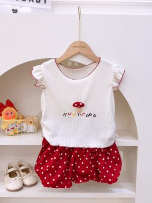 y1820 - Mushroom Flying-sleeves Bloomer Skirt Set - 图片 1