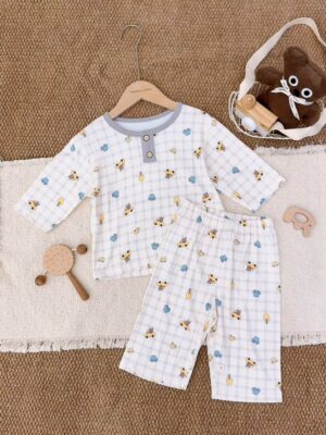 y1788 - MXY Crinkle Cotton Pajamas Sleepwear - 图片 3