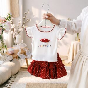 y1820 - Mushroom Flying-sleeves Bloomer Skirt Set - 图片 4