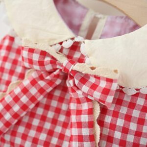 y1808 - Red Plaid Ribbon Dress - 图片 6