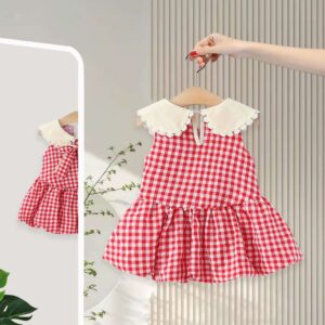 y1808 - Red Plaid Ribbon Dress - 图片 5