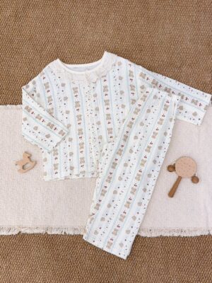 y1789 - Cotton Muslin Gauze Button Pajamas Sleepwear - 图片 21