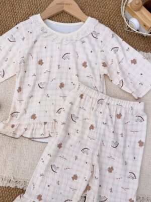 y1788 - MXY Crinkle Cotton Pajamas Sleepwear - 图片 11