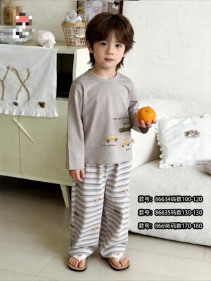 y1786 - Lycra Long-Sleeves Sleepwear Pajamas - 图片 3